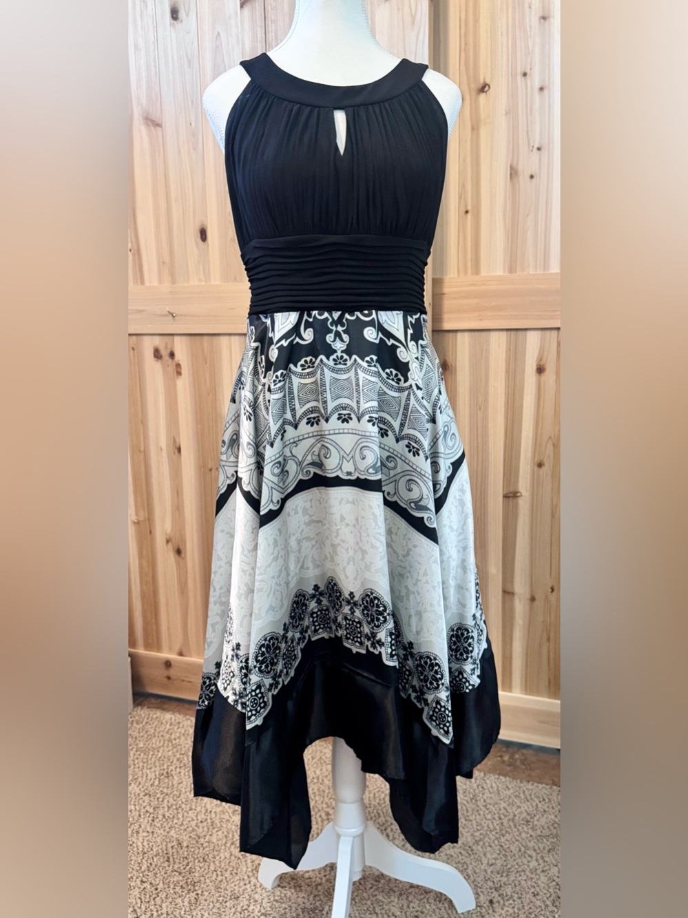 Signature by Sangria Y2K Halter Handkerchief Midi Dress (12) - Picture 2 of 11